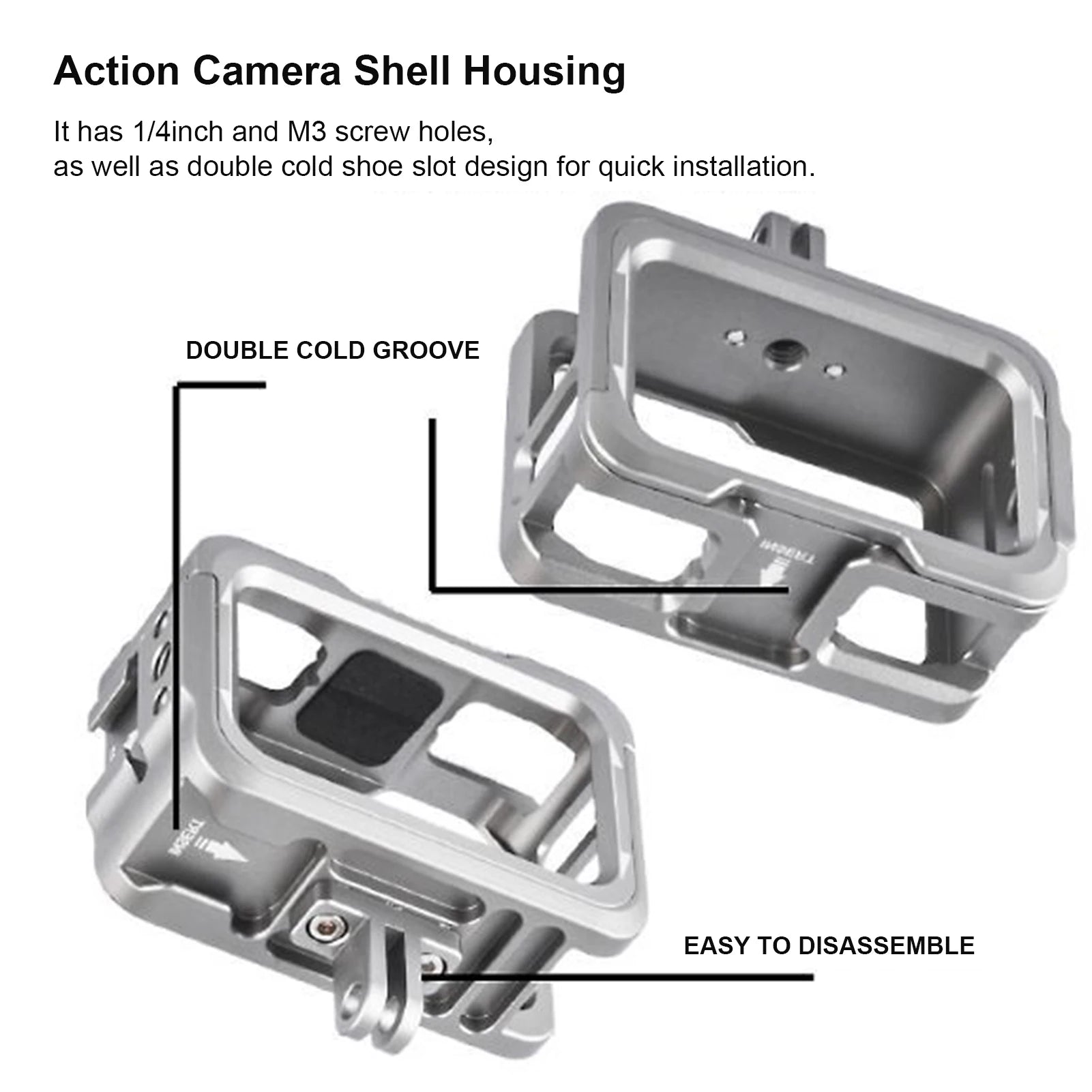 Action Camera Housing Case Aluminium Alloy OSMO Shell Protective Cage