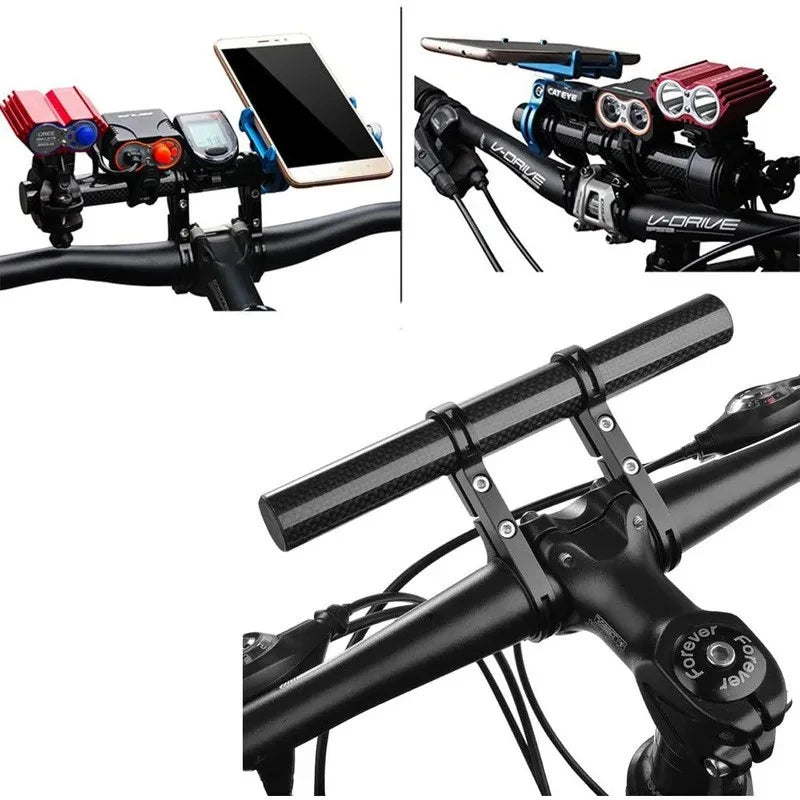 20CM Aluminum Alloy Bike Handlebar Extender Mount Mountain MTB Bicycle Cycling Headlight Bracket Lamp Holder Riding Accessories Zpaxo