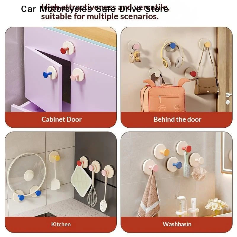 MCute Colorful Strong Suction Cup Hook No Punching Bathroom Kitchen