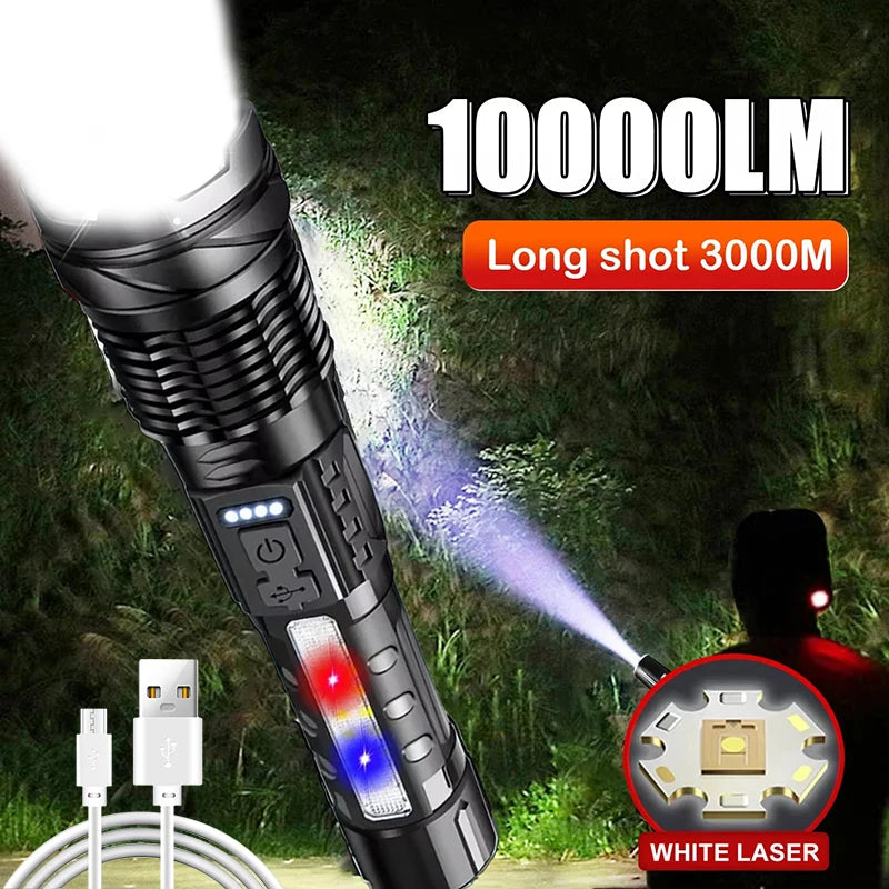 KDULIT 20W LED Tactical Flashlight – Zoomable USB Rechargeable
