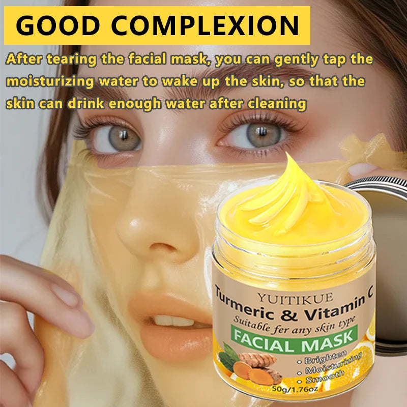 YUITIKUE Turmeric & Vitamin C Face Mask – Brightening Peel Face Peel Mask Zpaxo
