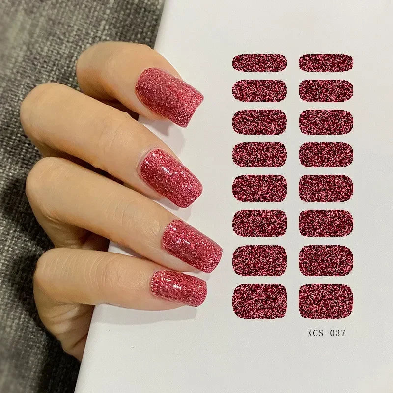 53 Colors Nail Polish Stickers Pure Color Strips Waterproof Adhesive Nail Full Sticker Environmental Protection DIY Nai Stickers Zpaxo XCS-037