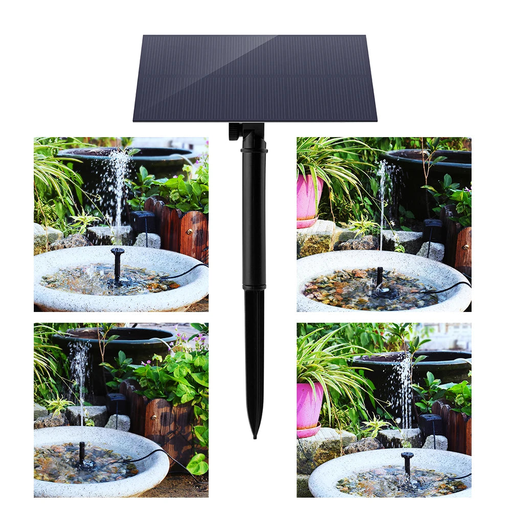 5W 5V Solar Water Pump Garden Decoration with Stake Solar Panel Fountain Watering System Energy Saving 180L/h Kit for Fish Tank Zpaxo