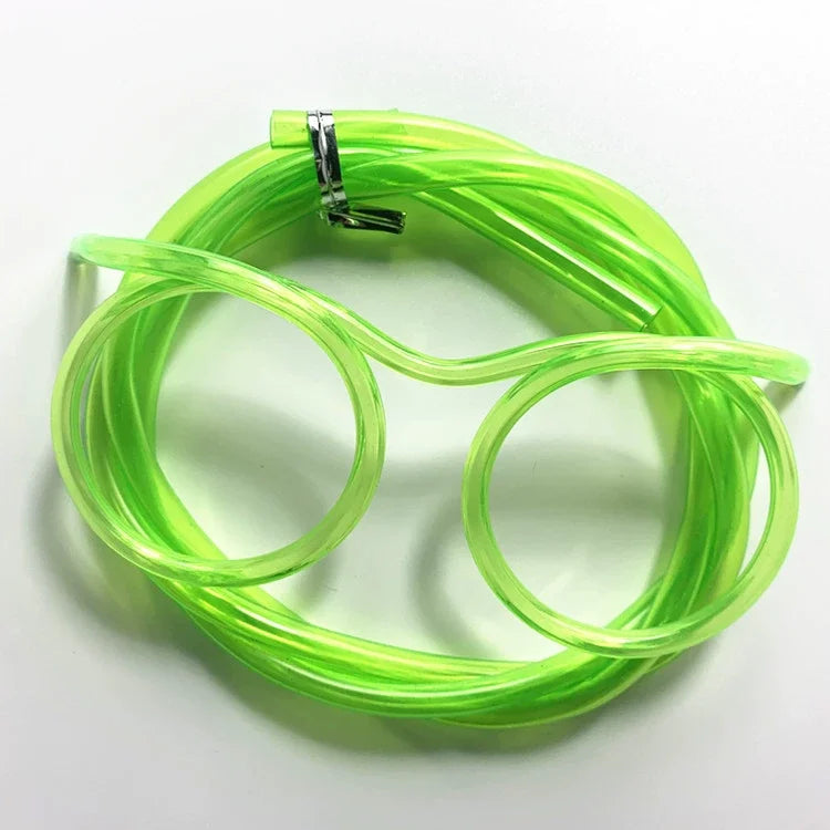 5PCS Fun and Whimsical Children's Glasses Drinking Straws, Flexible Eye Straws, Creative Art, DIY Styling Straws Zpaxo Green