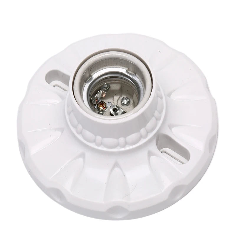 E27 Ceramics LED Light Bulb Holder Round Socket Base Hanging Lamp 6A