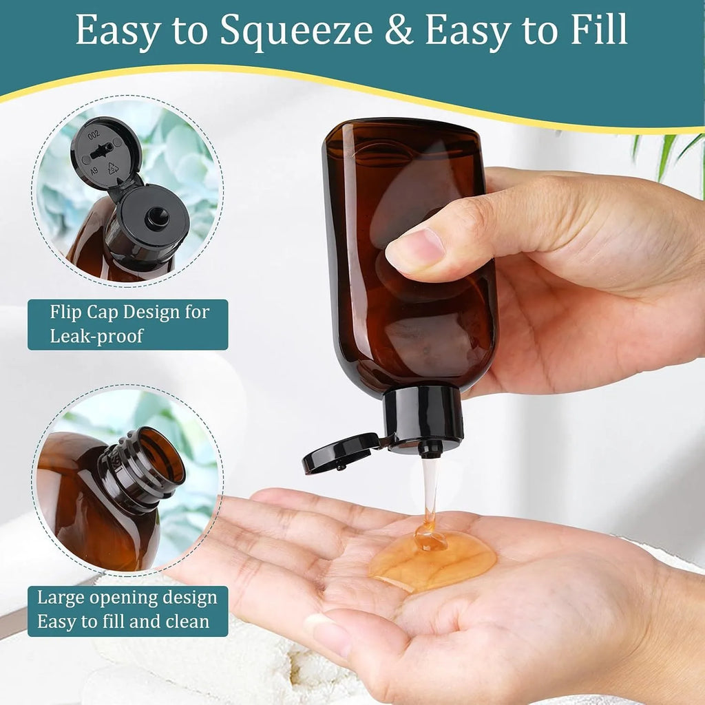 Travel Bottles Label Storage Bag Brown Transparent Plastic Bottle