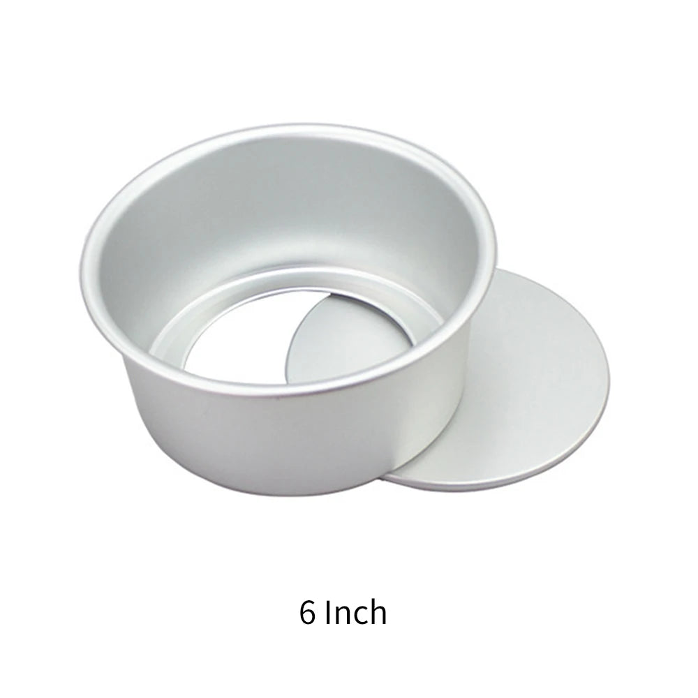 Aluminum Cake Pan 2/4/5/6/7/8Inch Round Non-Stick Cake Mold Anodised Aluminum with Removable Base for Birthday Wedding Party Zpaxo 6 Inch 03050