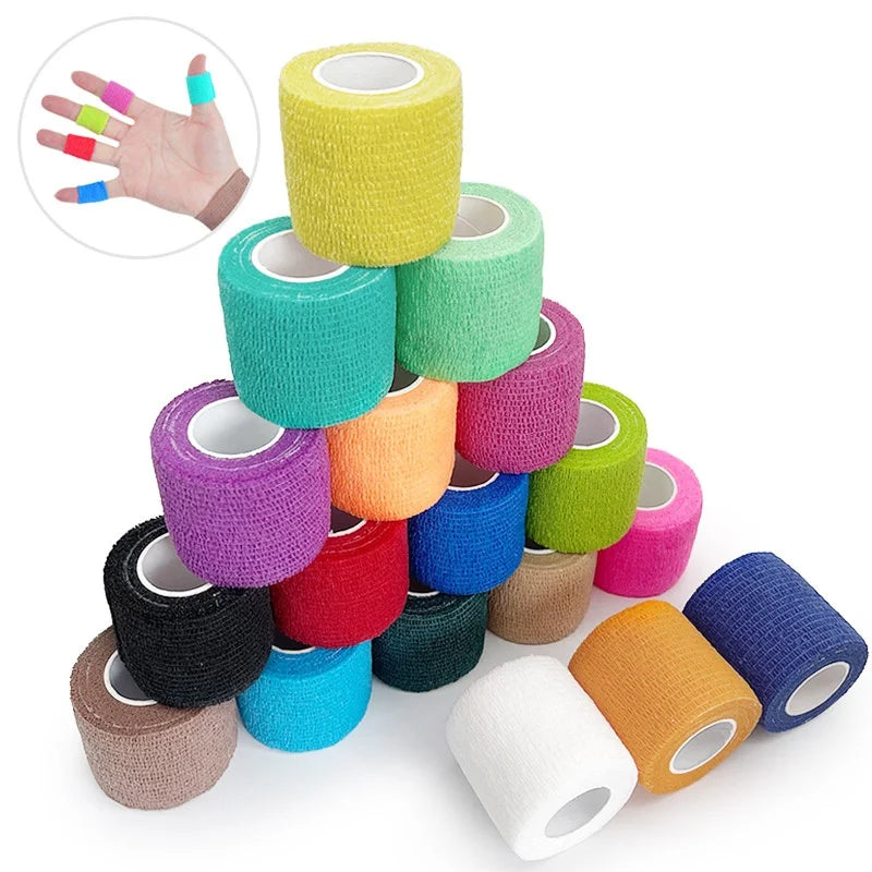 Colorful Sport Self Adhesive Elastic Bandage Wrap Tape Elastoplast For Knee Support Pad Finger Ankle Palm Shoulder Gauze Medical Zpaxo