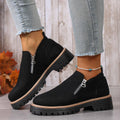 Women Boots 2025 New Plus Size Platform Shoes Side Zipper Short Shoes Thick Sole Ankle Boots Fashion Comfortable Boots for Women Zpaxo black 41