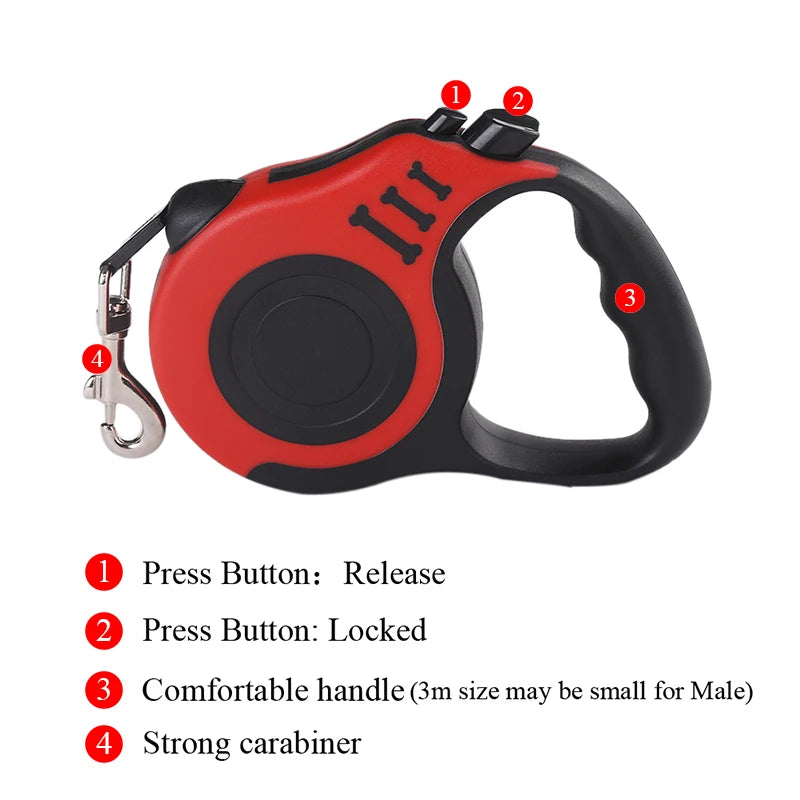 3m 5m Dog Leash for Small Dogs Cat Automatic Retractable Durable Nylon Lead Puppy Outdoor Travel Walking Hiking Traction Rope Zpaxo