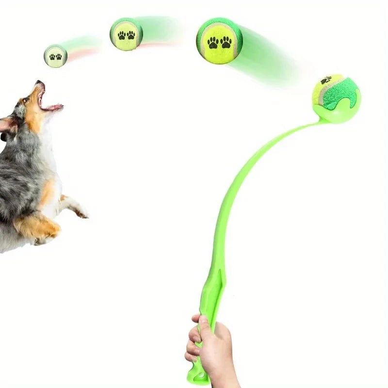 Pet Tennis Ball Launcher Stick Interactive Outdoor Dog Training Toy
