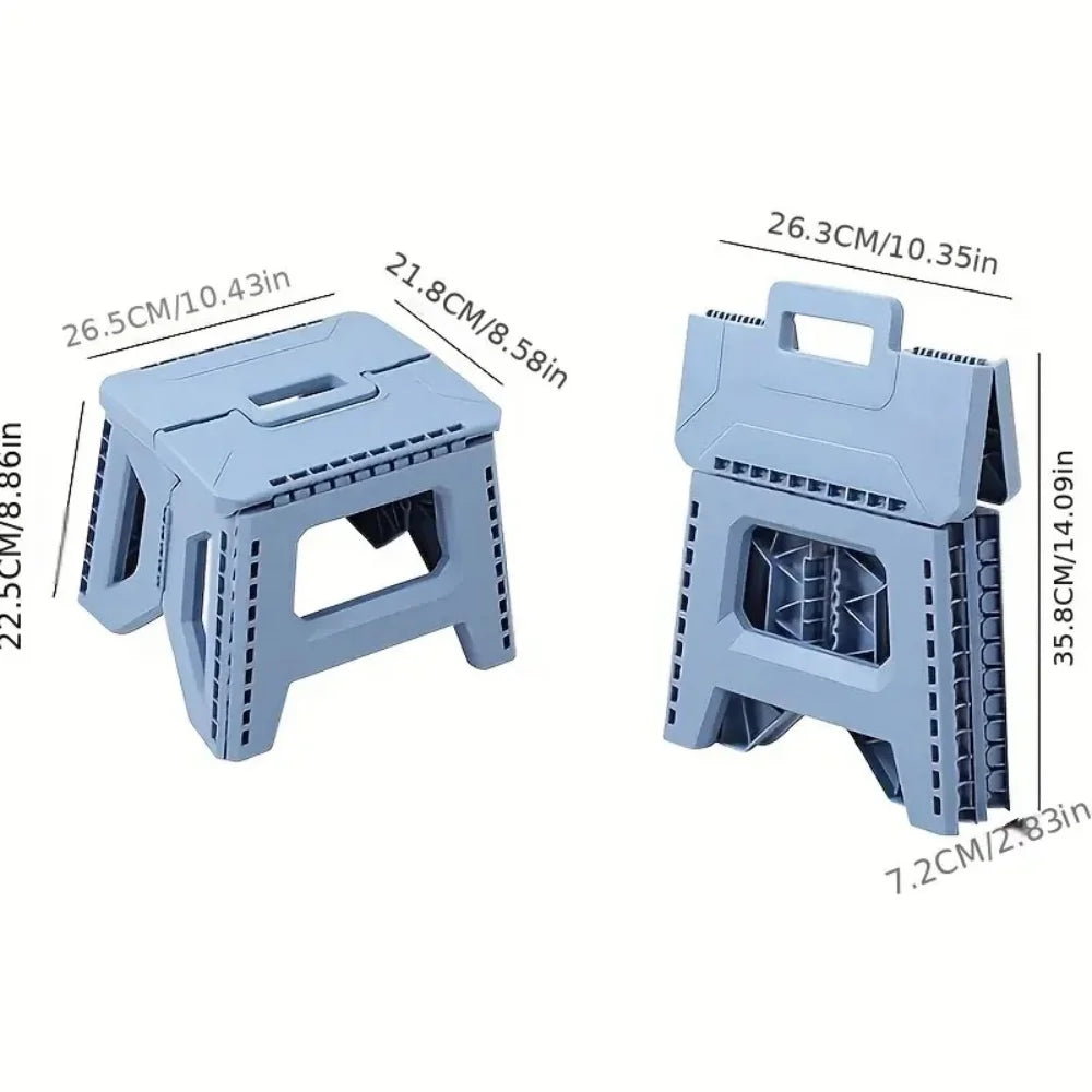 Folding Step Stool Strong Load-bearing Heavy-duty Chair Travel Use Zpaxo Blue