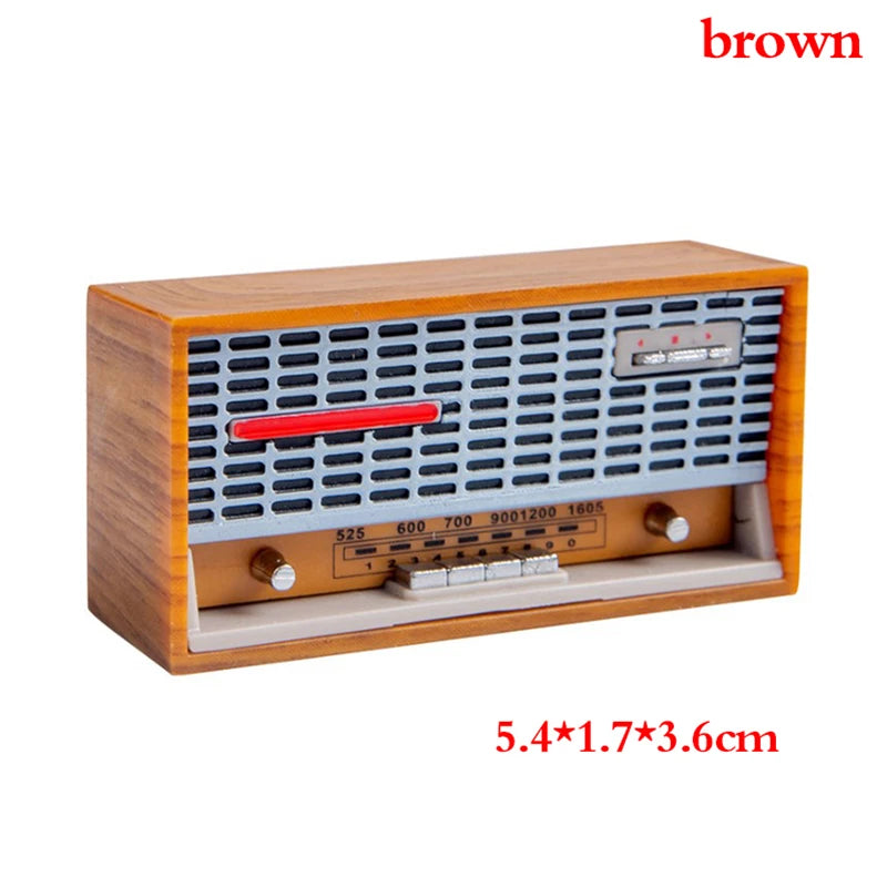 ▶1/12 Doll House Cute Miniature Radio Mini Recorder Model Dollhouse Furniture Decoration Accessories Toys for Collectors Zpaxo Brown