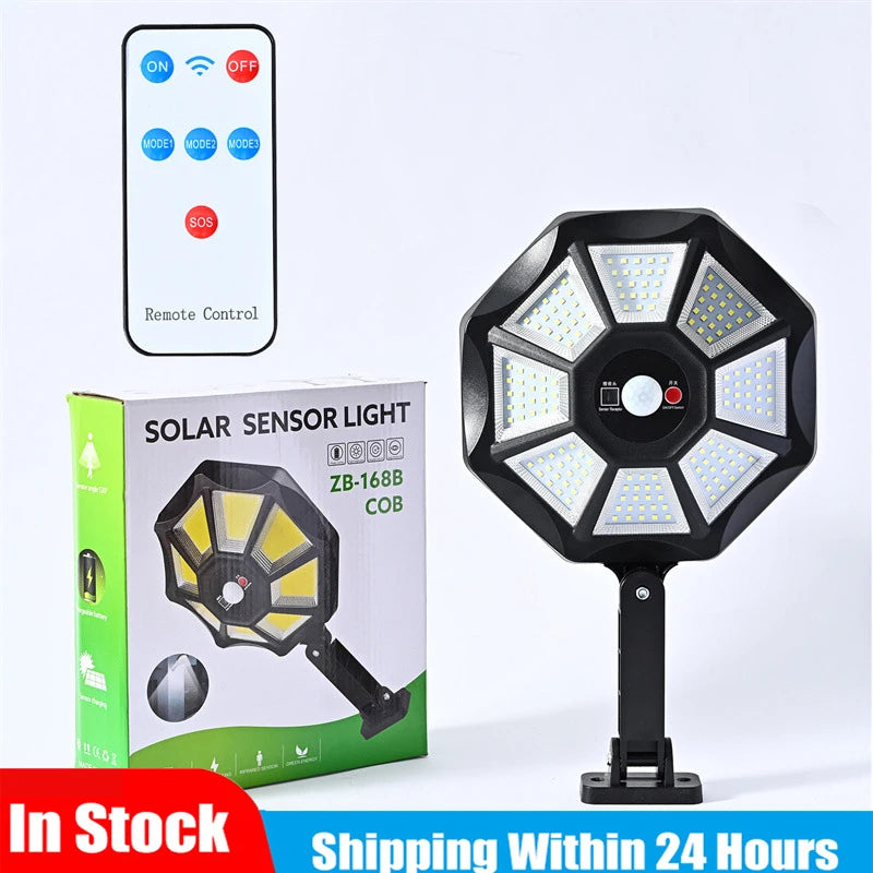 Solar Sensor Street Lights Remote Control Outdoor Waterproof Zpaxo 168 LED China Mainland