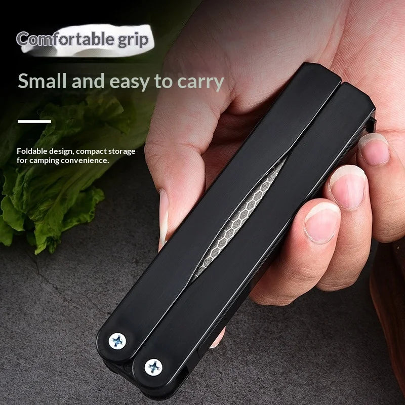 Foldable Diamond Knife Sharpener | 400/600 Grit Double-Sided Diamond Knife Sharpener Zpaxo