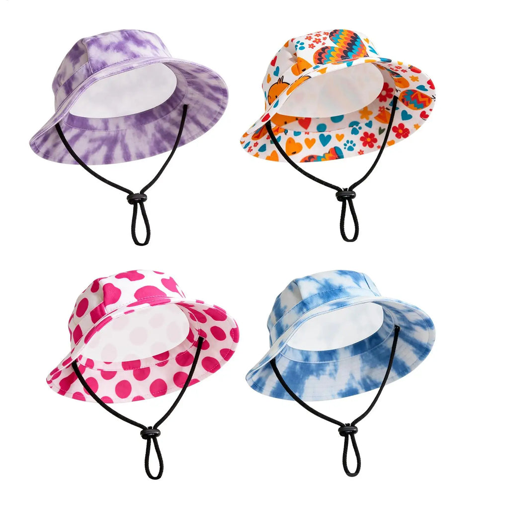Pet Sun Hat Breathable Bucket Caps Ear Holes Design Adjustable Cat