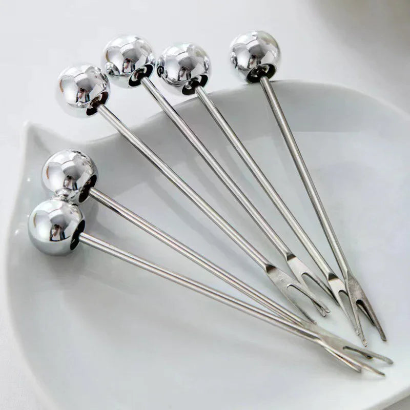Stainless Steel Dessert Forks Storage Jar Cute Bear Utensils Party Zpaxo