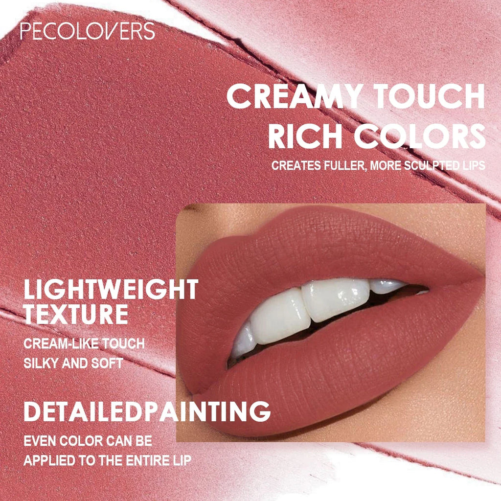 Velvet Matte Lipstick Moisturizing Waterproof Lasting Nude Apricot Lip Tint Non-stick Cup Lip Gloss Lipstick Cosmetics Make Up Zpaxo