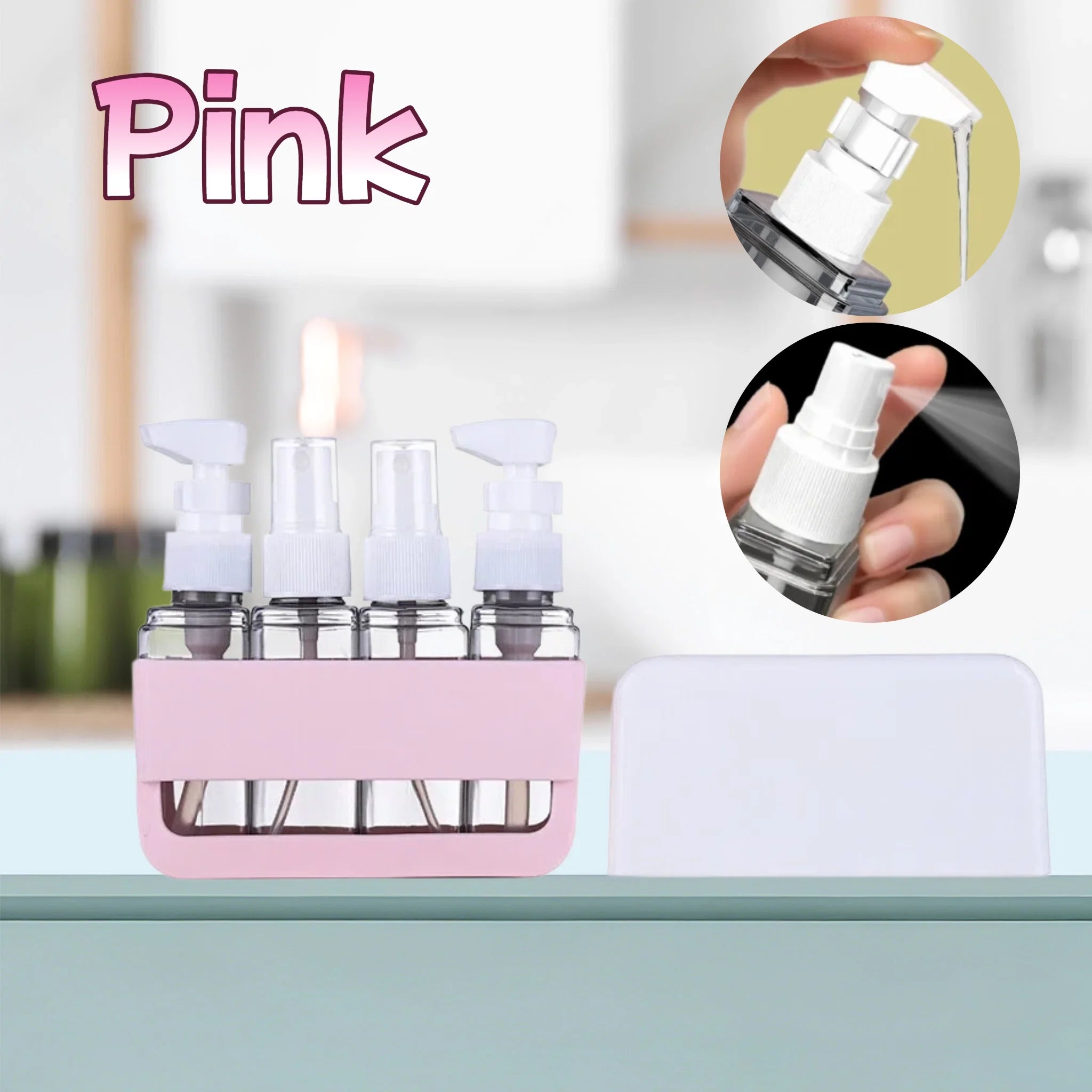 Leak Proof 1 Travel Dispenser Portable Refillable Container Zpaxo Regular-Pink