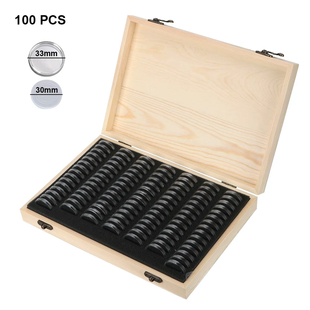 Coins Storage Box Adjustment Pad Adjustable Antioxidative Wooden
