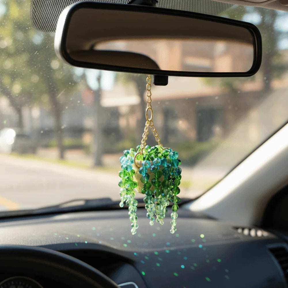 Pendant Sun-kissed Succulent Car Charm Warm Sunny Beaded Multi-beaded Zpaxo