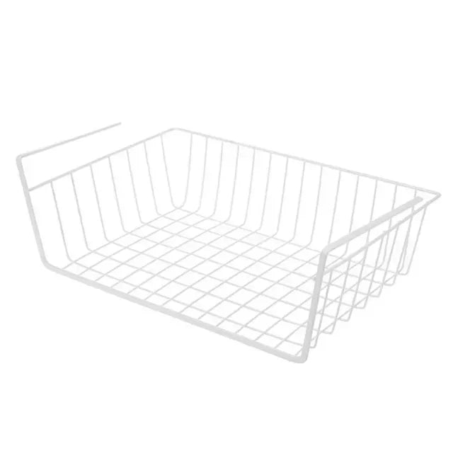 New S/L Cupboard Under Storage Iron Cabinet Closet Desk Hanging Mesh Basket Wire Bookcase Shelf Rack Organizer Zpaxo White L