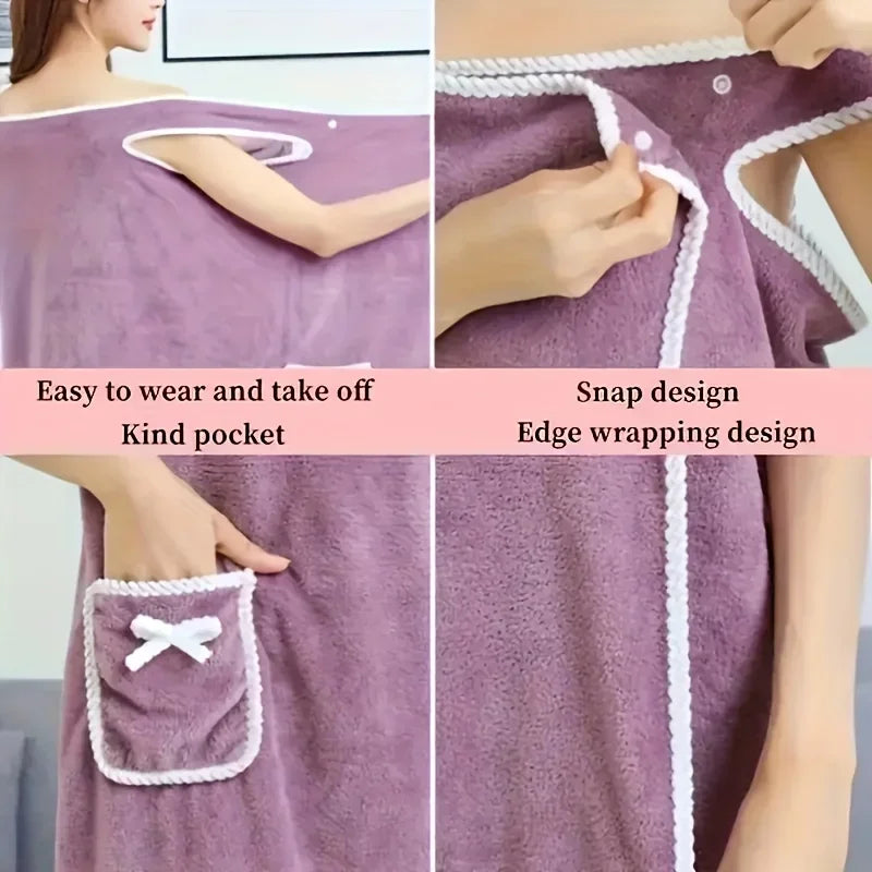 Womens Bath Towels Girls Wearable 140 Fast Drying Bathing Beach Spa