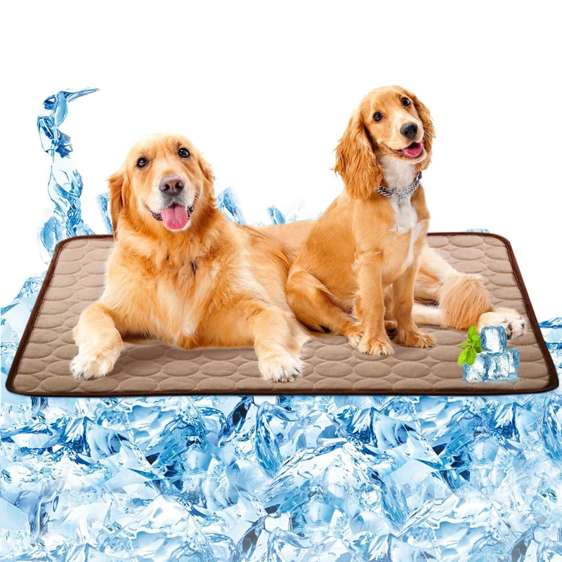 Pet Ice Silk Cooling Mat Cats Dogs Machine Washable Summer Breathable