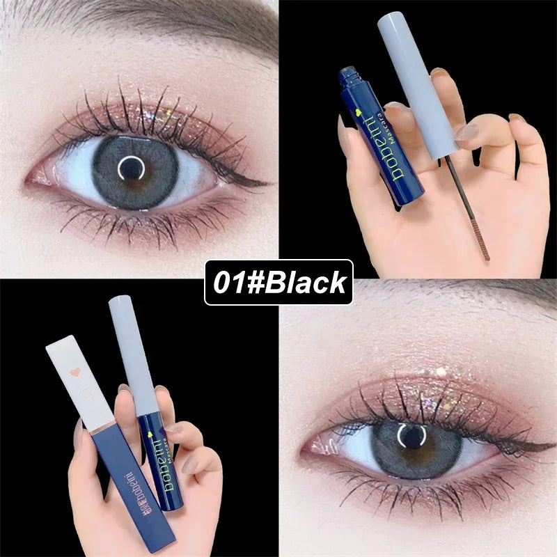 Silk Fiber Matte Mascara Ultra-Fine Brush Waterproof Lengthens Eyelashes Long Curl Thick Black Brown Curling Fast Dry Mascara Zpaxo 01 Black
