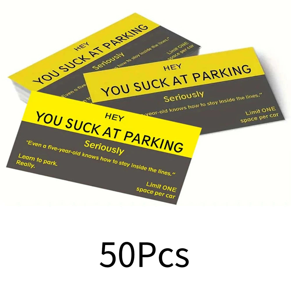 10/50/100Pcs You Suck At Parking Cards Funny Bad Parking Cards Violation Cards Zpaxo 50Pcs