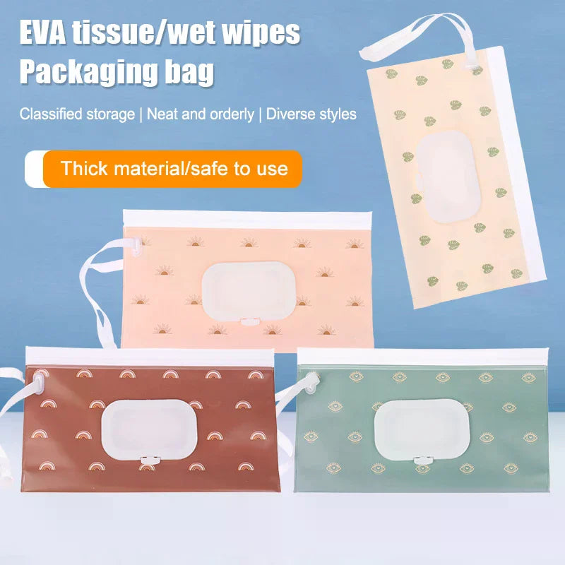 Wet Wipes Bag EVA Portable Snap-strap Tissue Box Flip Cover Cosmetic Zpaxo