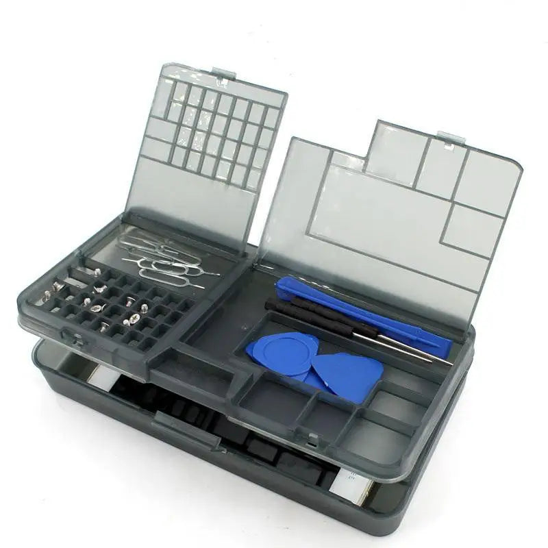 Double Layer Electronic Component Storage Box | Multi-Grid Organizer