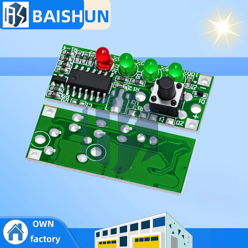 3S lithium battery tester battery level detection fourth level battery indicator light board 12V lead-acid battery level display Zpaxo