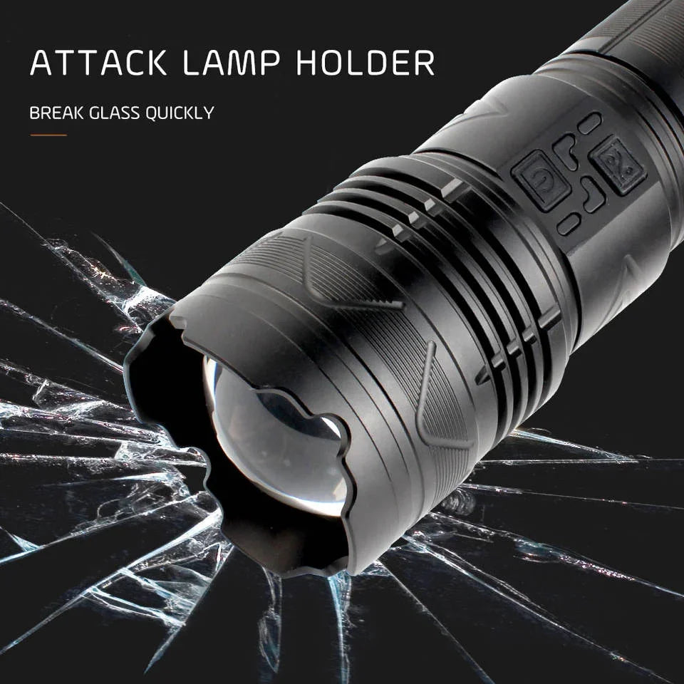 20000LM LED Flashlight – Zoomable Long-Range Camping Torch