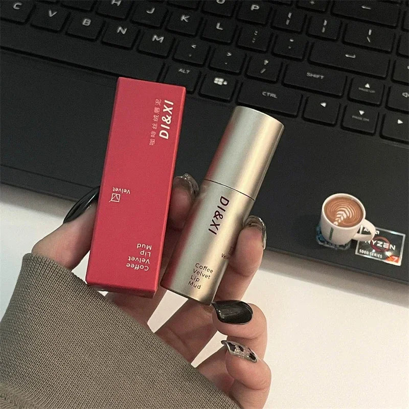6 Colors Silky Velvet Matte Lipgloss Waterproof Non-Stick Cup No Fade Lip Glaze Low-saturation Gray Pink Liquid Lipstick Makeup Zpaxo