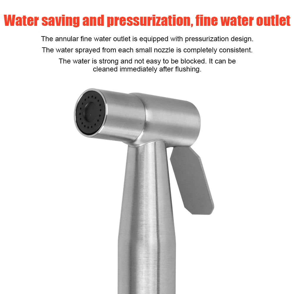 Hand Bidet Faucet Sprayer Toilet Stainless Steel Bathroom Self