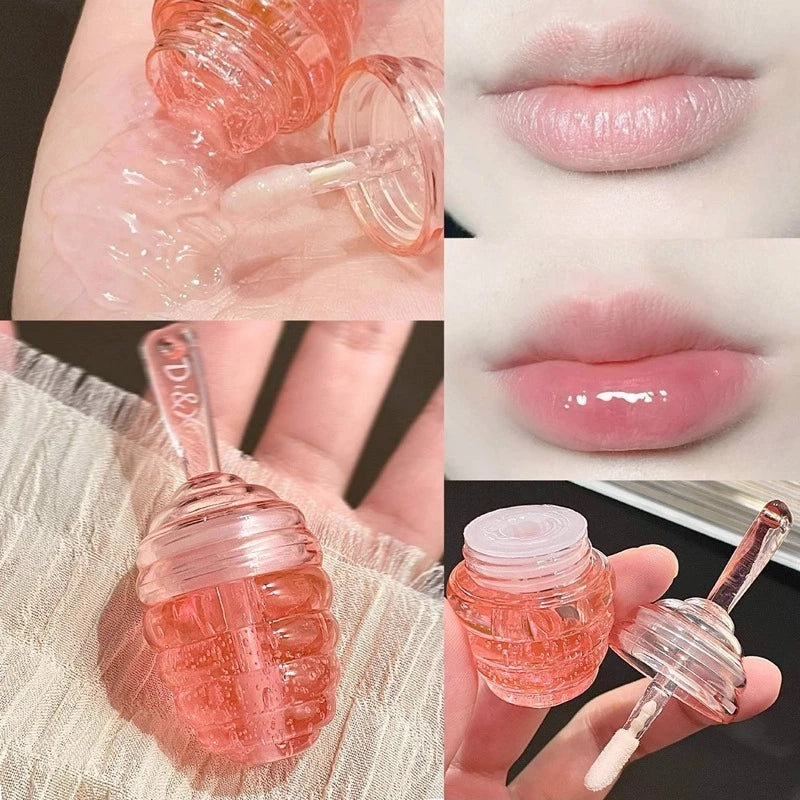 Small Honeypot Lip Oil Long Lasting Moisturizing Fading Pattern Water Zpaxo 01 Peach