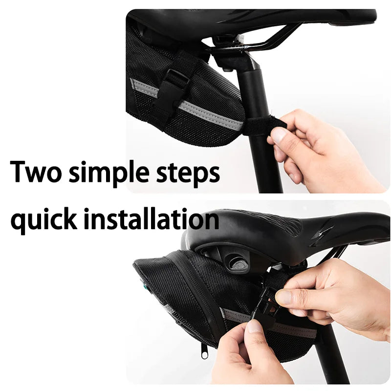 Bicycle Saddle Bag Rainproof Reflective Safety Shockproof Bike Seatpost Rear Tail Bag with Tire Lever Storage outdoor Bike MTB Zpaxo