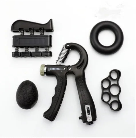 Gym Fitness Adjustable Count Hand Grip Set Finger Forearm Strength Muscle Recovery Gripper Exerciser Trainer Ball Decompression Zpaxo Black count 5pc set