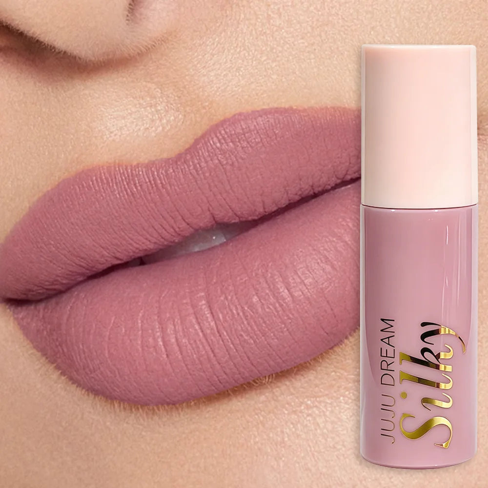 Nude Pink Matte Lipstick, Silky Smooth Lip Tint, Waterproof Long Wear Formula, Non Transfer Lip Color Zpaxo