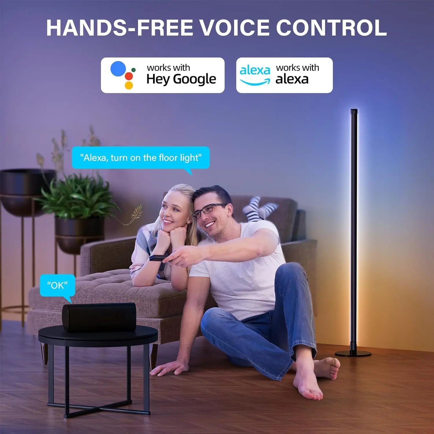 RGB Dimmable Mood Light Floor Lamp – Minimalist LED Bedroom Light