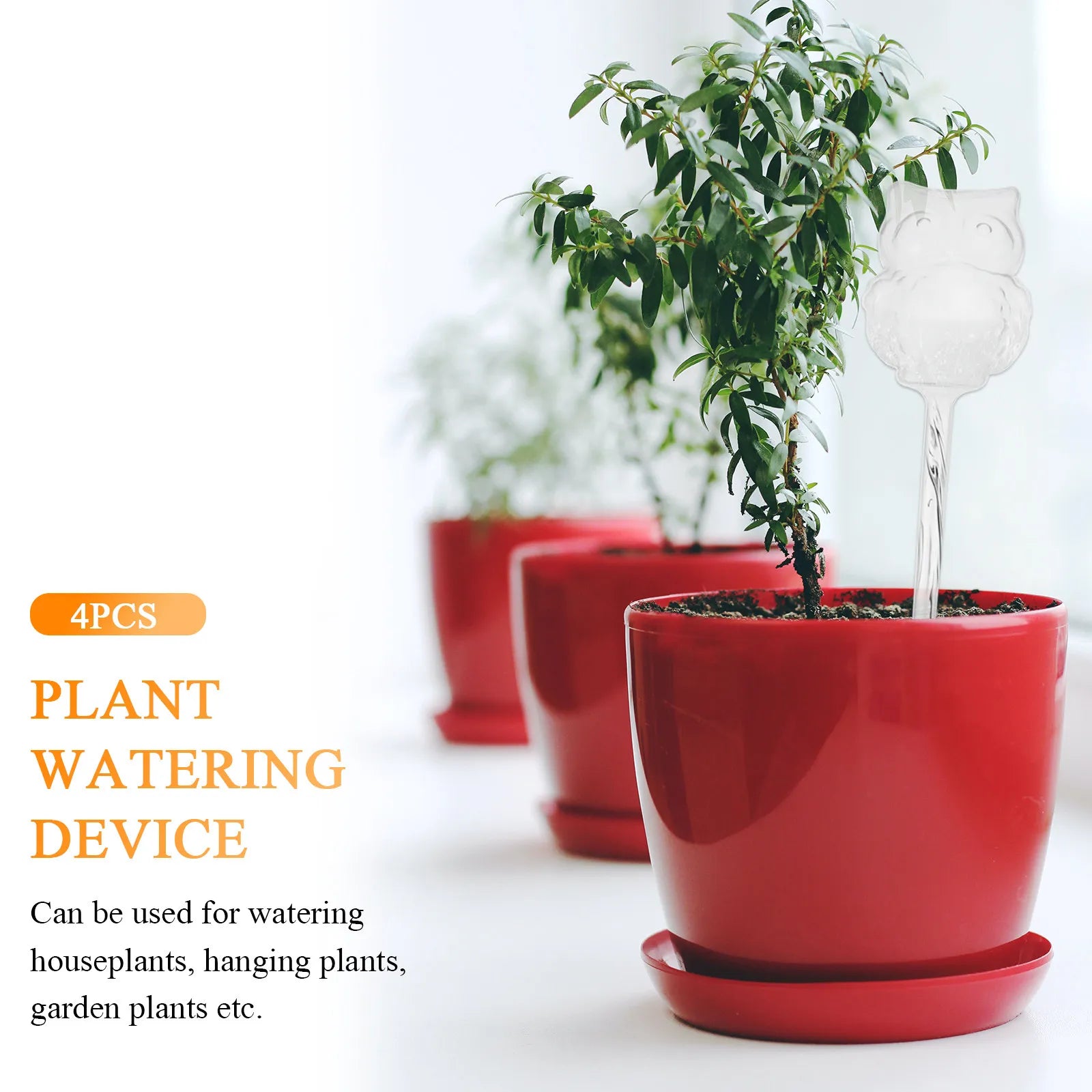 4Pcs Owl Shape Automatic Watering Device for Plants PVC Self Watering Bulb Garden Patio Lawn Houseplant Hanging Plant Irrigation Zpaxo