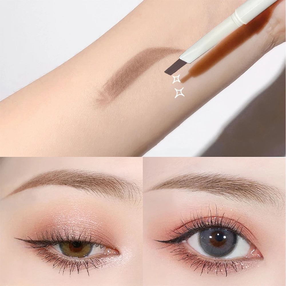 Double-ended fine-tip eyebrow pencil, waterproof, sweat-proof, smudge-proof, non-fading, natural color eyebrow pencil Zpaxo