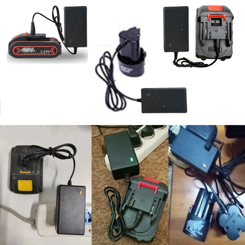 12.6V 2A 21V 1A 18650 Lithium Battery Charger For 12V 18V Screwdriver Wrench Li-ion Battery Pack DC 5.5mm * 2.1mm 2.5mm Input Zpaxo