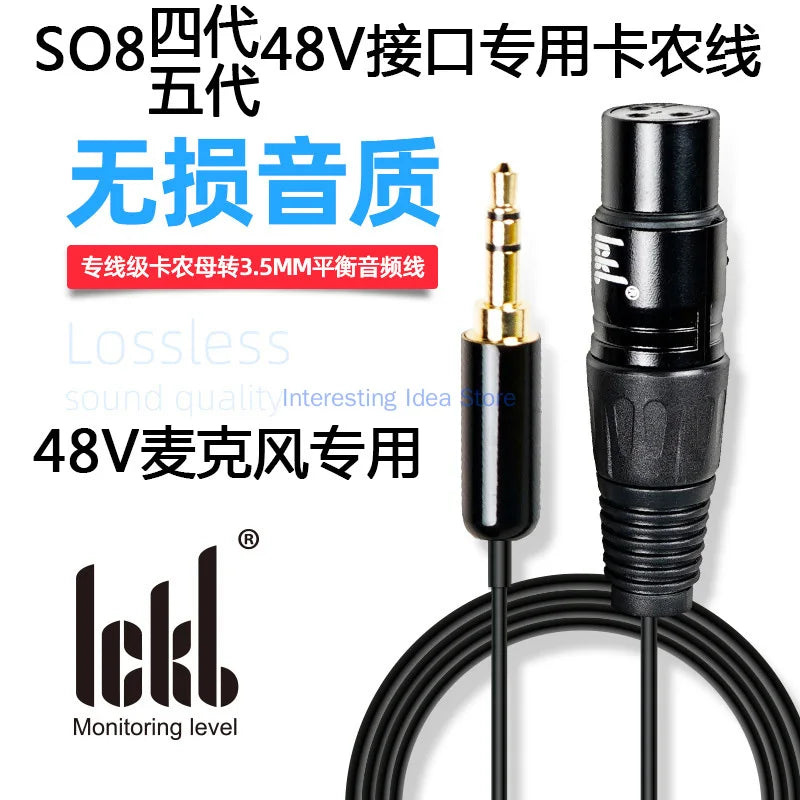 Ickb L9 Balance Cable So8 Sound Card 48V Capacitor Microphone Microphone Connection Cable Single Cannon Female Turn 3.5mm Zpaxo