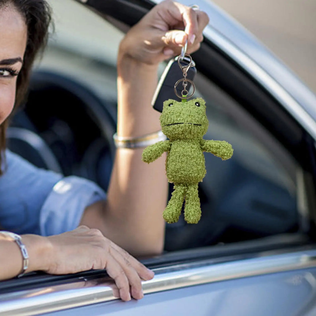Plush Frog Keychain Cute Stuffed Animal Keyring Bag Charm Kids Adults