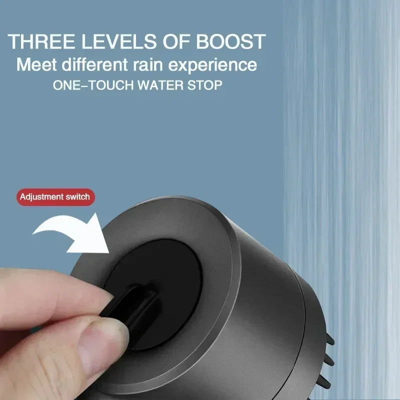 High Pressurized Filter Shower Head 3-mode Adjustable Spray With Massage Brush Rain Faucet Shower Set Bathroom Accessory Zpaxo