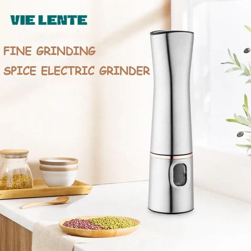 Electric Salt And Pepper Grinder With Adjustable Coarseness Refillable Mills Battery Powered Pepper Grinder Kitchen Gadget Tool Zpaxo