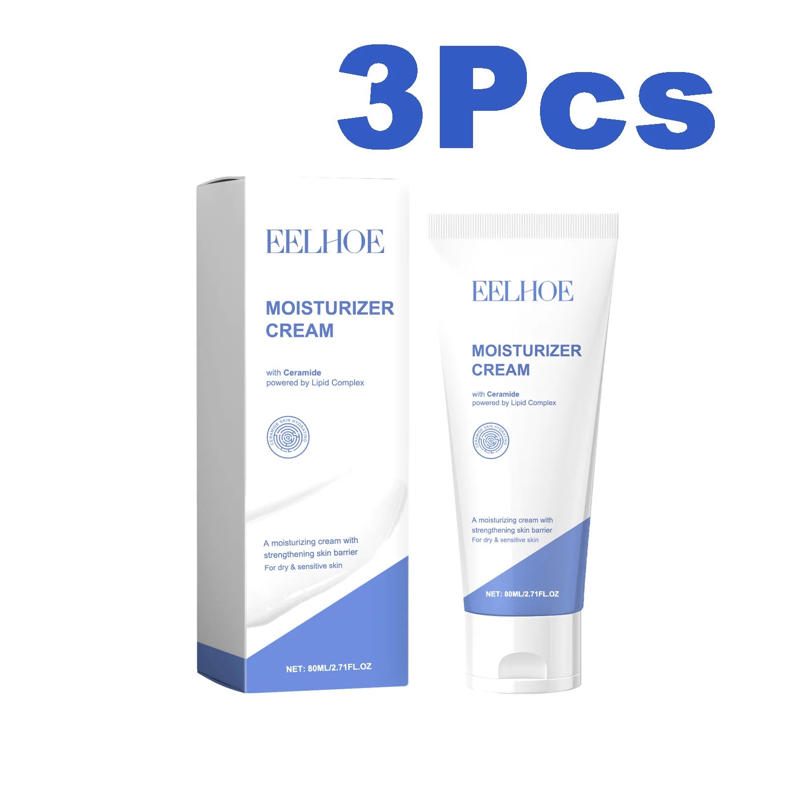EELHOE Ceramide Cream – Skin Barrier Repair & Deep Moisture Ceramide Face Cream Zpaxo 3 x 80ml Boxed