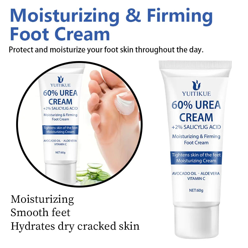 YUITIKUE 60% Urea Foot Cream – Cracked Heels & Dry Skin, 60g Foot Repair Cream Zpaxo